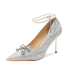 Ainer-cat Ainer cat Slim Heel High Heels 8cm Women's Silver - фото 3