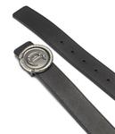 Ремень мужской Just Cavalli кожаный с логотипом на пряжке, черный - фото 2