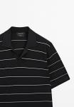 Поло Massimo Dutti STRIPED WITH SHORT SLEEVES, Dark Blue - фото 7