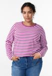 Топ Zizzi Long sleeved top, Cattleya O Stripe/Lilac - фото