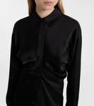 Свободная креп-сатиновая рубашка-платье Toteme, Black - фото 4