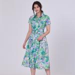 Платье-Рубашка миди с тропическим принтом S&J Weekends, мультиколор - фото 3