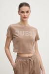 Футболка велюровая COUTURE Guess, бежевый - фото