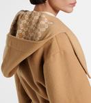 Шерстяное пальто-накидка с шелком Givenchy, Camel/Natural - фото 5