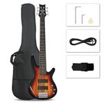 Басс гитара Glarry Sunset GIB Bass Guitar Full Size 6 String HH Pickup - фото
