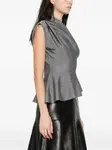Топ с оборками Khaite, серый - фото 3