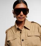 Солнцезащитные очки Scudo Shield Bottega Veneta, Brown-Brown-Grey - фото 6