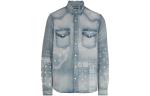 Бандана принт деним рубашка AMIRI, синий - фото 3