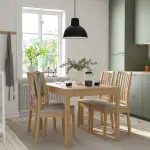 Обеденный комплект, дуб/Оррста светло-серый, 4 стула, раздвижной EKEDALEN IKEA - фото 2