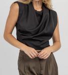 Блуза Joah High Cowled Blouse черного цвета Strut & Bolt - фото 2