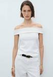 Блуза STRAPLESS Mango, белый - фото