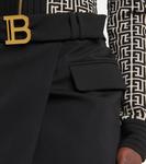 Шерстяная мини-юбка с низкой талией Balmain, Noir - фото 4