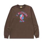 Футболка BAPE Liquid Camo College Long-Sleeve Tee, Brown - фото