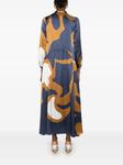 Платье макси с абстрактным принтом Kiton, синий - фото 4