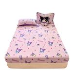 Подогнанная простыня Sanrio, Velvet A-Version - Plaid Kuromi - фото 3