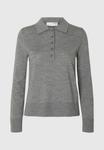Топ Selected Femme SLFTHEA COLLAR NECK, Medium Grey Melange/Dark Grey - фото 5