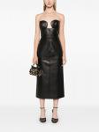Nensi Dojaka кожаное платье миди, черный - фото 2