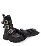 Кожаные байкерские ботинки Monnalisa, Nero - фото 6