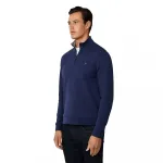Свитер Hackett New Double half zip, синий - фото 5