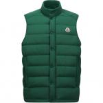 Moncler Барт Логотип Нашивка Стеганый Жилет, Emerald Green - фото 3
