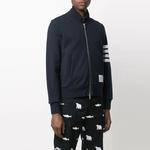 Толстовка с высоким воротником на молнии THOM BROWNE, синяя - фото 4