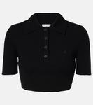 Рифленая укороченная поло Courrèges, Black - фото