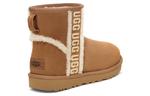 Угги (WMNS) UGG Classic Mini Shearling Logo 'Chestnut' - фото 4