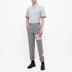 Полосатая рубашка с коротким рукавом THOM BROWNE, синий - фото 5