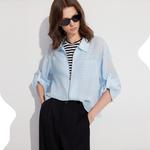ELLE Рубашка Women's Blue Lapel Moderate - фото 2