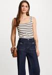 Топ STRIPED SQUARE NECK Morgan, кремовый - фото