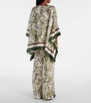 Печатный шелковый кафтан Brunello Cucinelli, Panama/Verde - фото 3