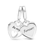 Шарм Pandora Double Heart Split Dangle Charm, стерлинговое серебро - фото 3