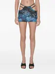 Мини юбка с узором Misbhv, синий - фото