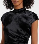 Платье Тина из бархата с рюшами Staud, черный - фото 4