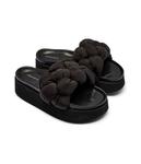 Тапочки пуховые плетеные Inuikii, черный - фото 3