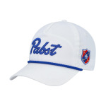 Мужская белая кепка Pabst с синей лентой и веревкой Snapback American Needle - фото