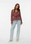 Блуза Vero Moda VMDORA FRILL PLEAT, Rose Brown/Salmon - фото