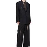 Feng Chen Wang Шерстяной пиджак с сетчатыми вставками, Black - фото 4