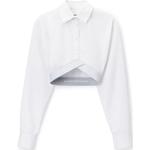 Alexander Wang Белая рубашка кроп с логотипом White - фото