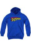 Супермен Супермен в молодости Толстовка с капюшоном Gildan, синий - фото
