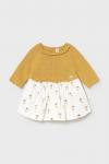 Хлопковое платье для малышей Mayoral Newborn, желтый - фото