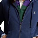 Ralph Lauren Поло худи с вышивкой пони на молнии, Marine Blue - фото 8