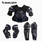 BAUER Комплект для хоккея S24 X, детский и взрослый для сухого льда, [юношеский набор из 3 предметов], нагрудник/налокотники/щитки, L - фото 2
