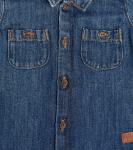 Детская джинсовая рубашка из мико Bonpoint, синий - фото 3