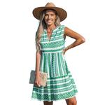 Женское мини-платье CUPSHE с геометрическим рисунком, зеленый - фото