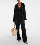 Шелковый топ Эштон Khaite, черный - фото 2