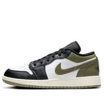 Кроссовки 1 low 'black toe medium olive' Air Jordan, черный - фото