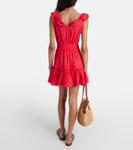 Мини-платье Bruna из хлопка с оборками Poupette St Barth, Cherry Red - фото 3