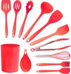 Набор кухонных принадлежностей MegaChef из силикона, 12 предметов, красный - фото