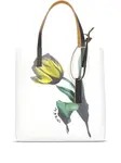 Сумка-шоппер с принтом тюльпанов Marni, белый - фото